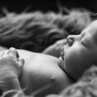 Photo of a sleeping newborn in a basket