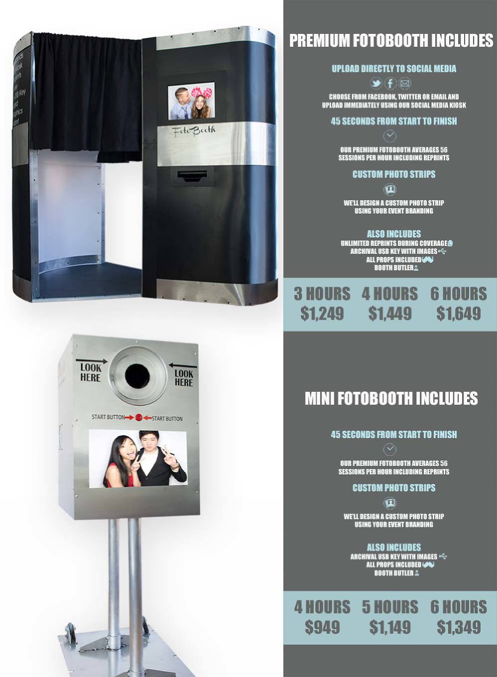 Photo booth rentals and rates