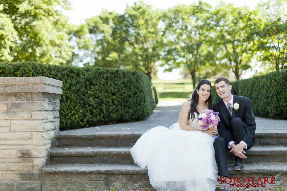 Couple sitting on steps