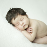 Newborn with a full head of hair