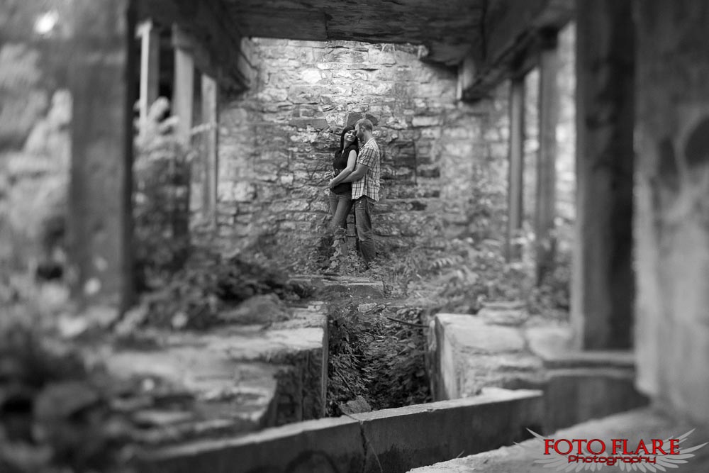 Engagement session dilapidated building