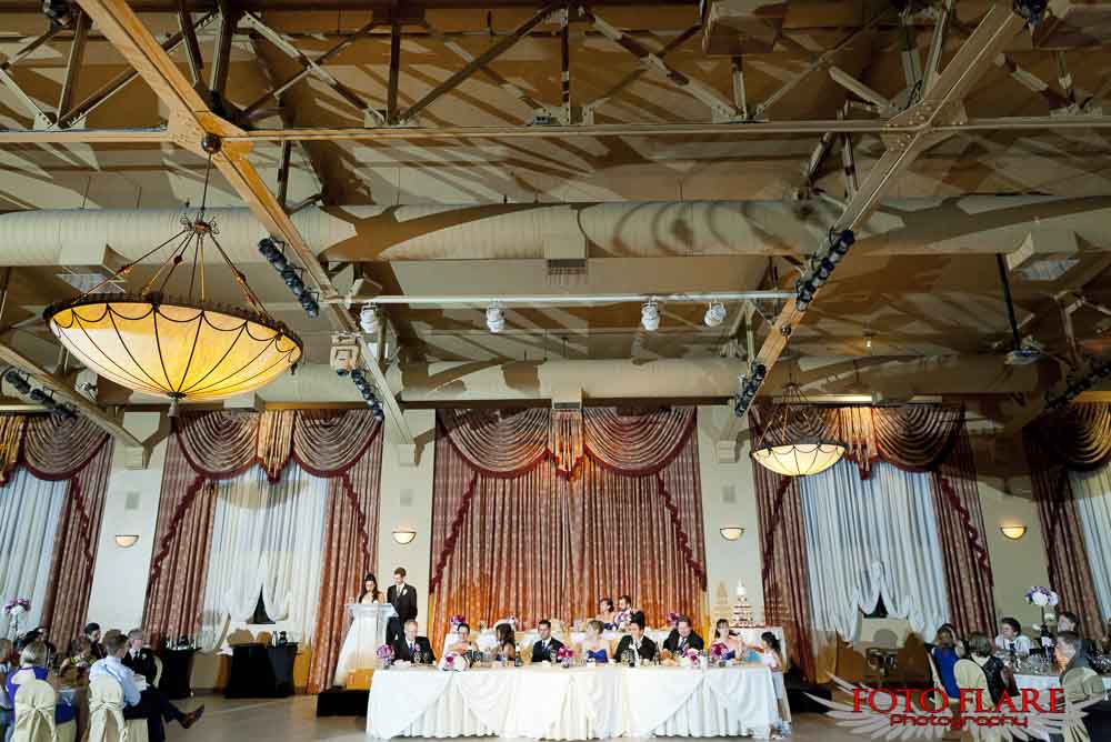 Head table in the grand ballroom
