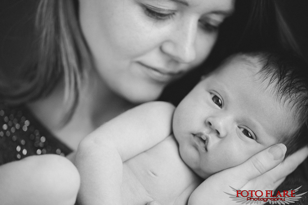 Portrait of a baby and mother