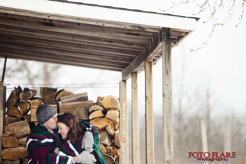 Winter engagement photography