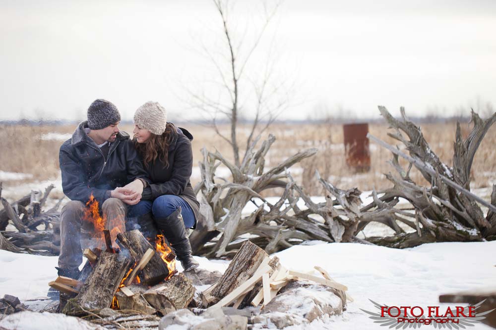Cuddling around the fire