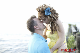 Beach engagement photo