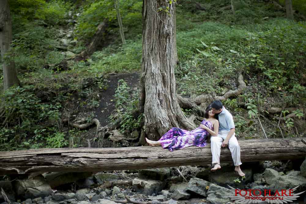 Engagement photo on the bruce trail