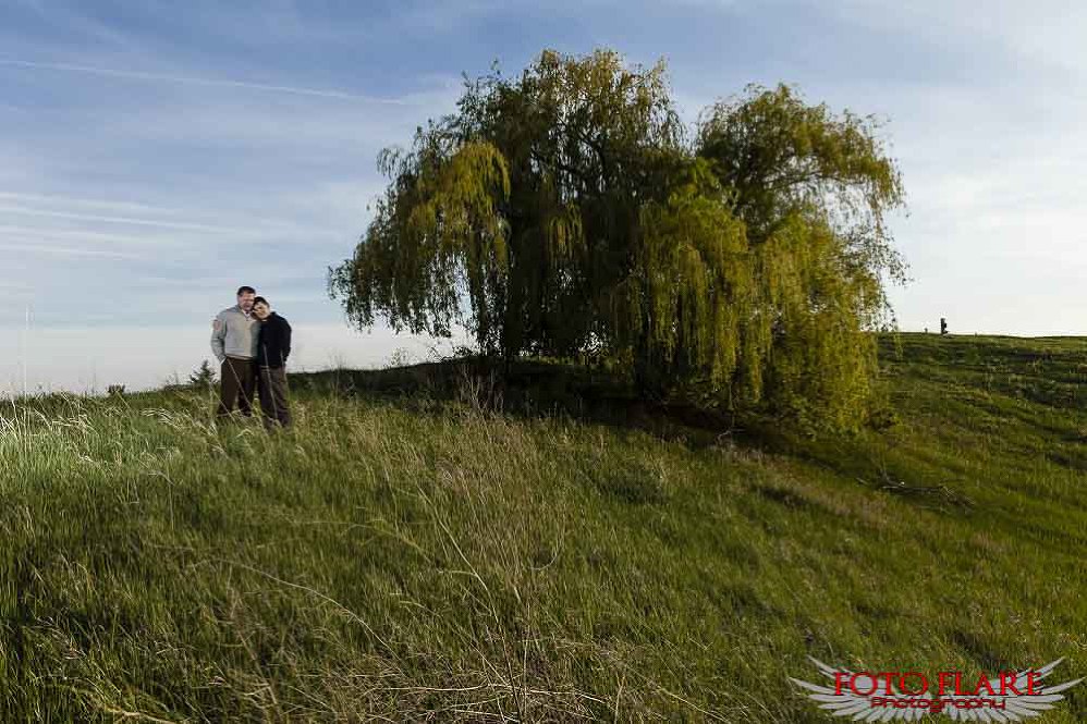 Standing under a willow tree