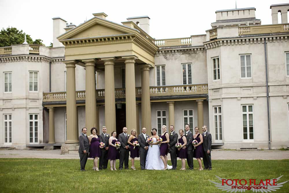 wedding party in front of dundurn