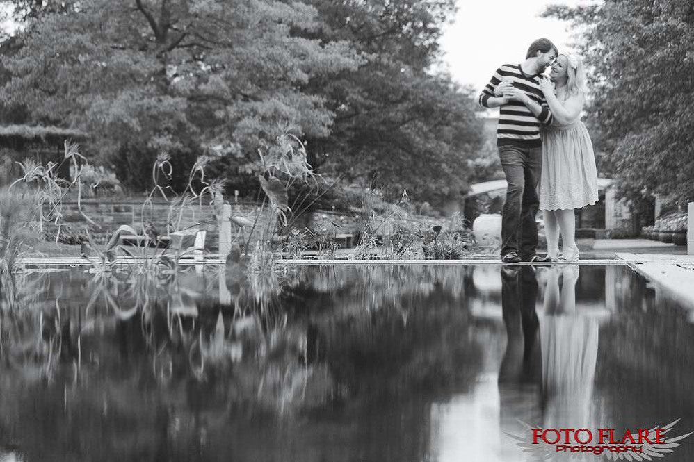 Couples reflection in water