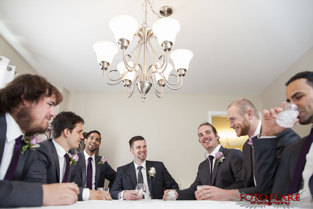 groomsmen with drink