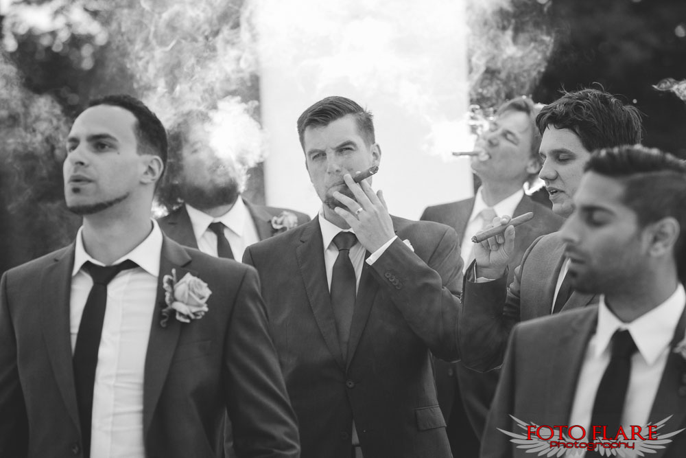 wedding photo with cigars