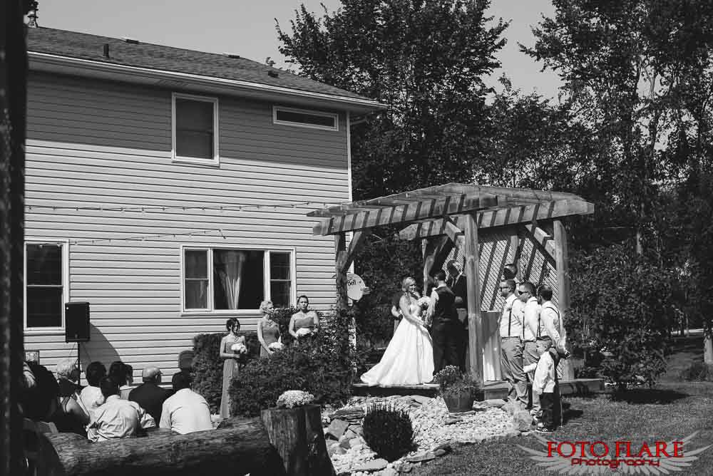 Backyard wedding ceremony