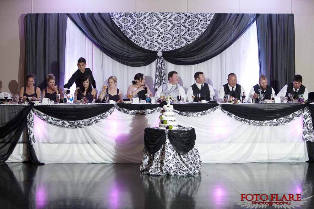 Head table with wedding party