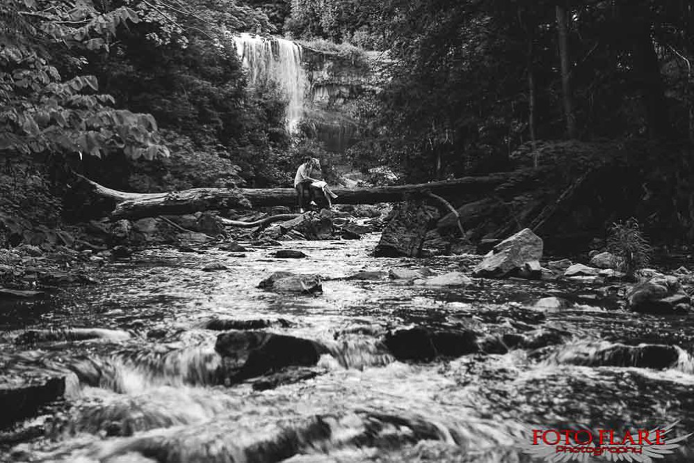 Engagement photos with waterfalls