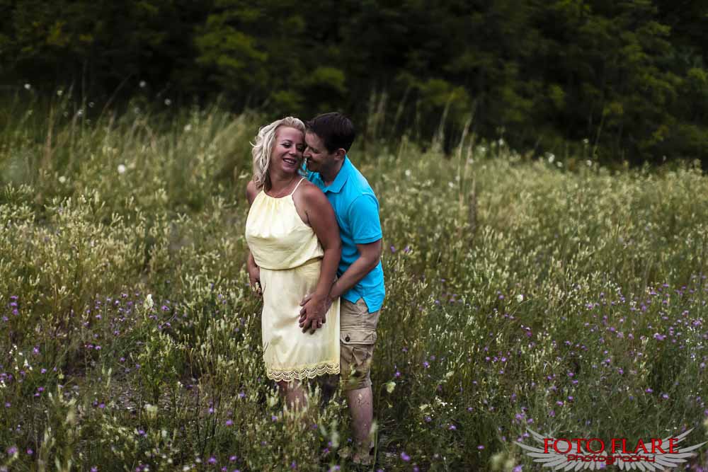 Engagement in tall grass on bruce trail