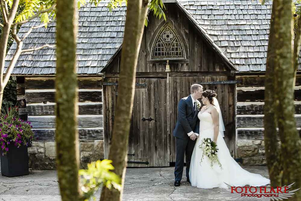 Wedding portrait in front of the barn