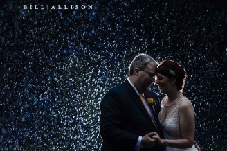 Wedding photo in the rain