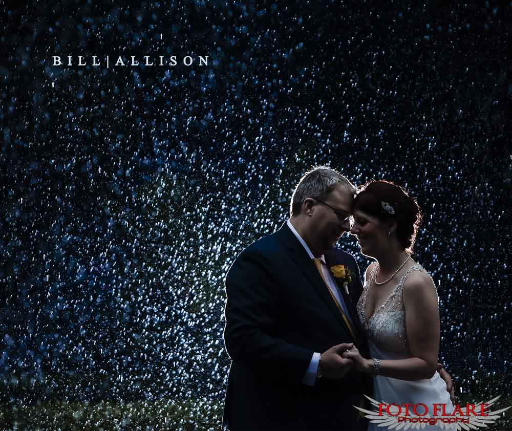 Wedding photo in the rain