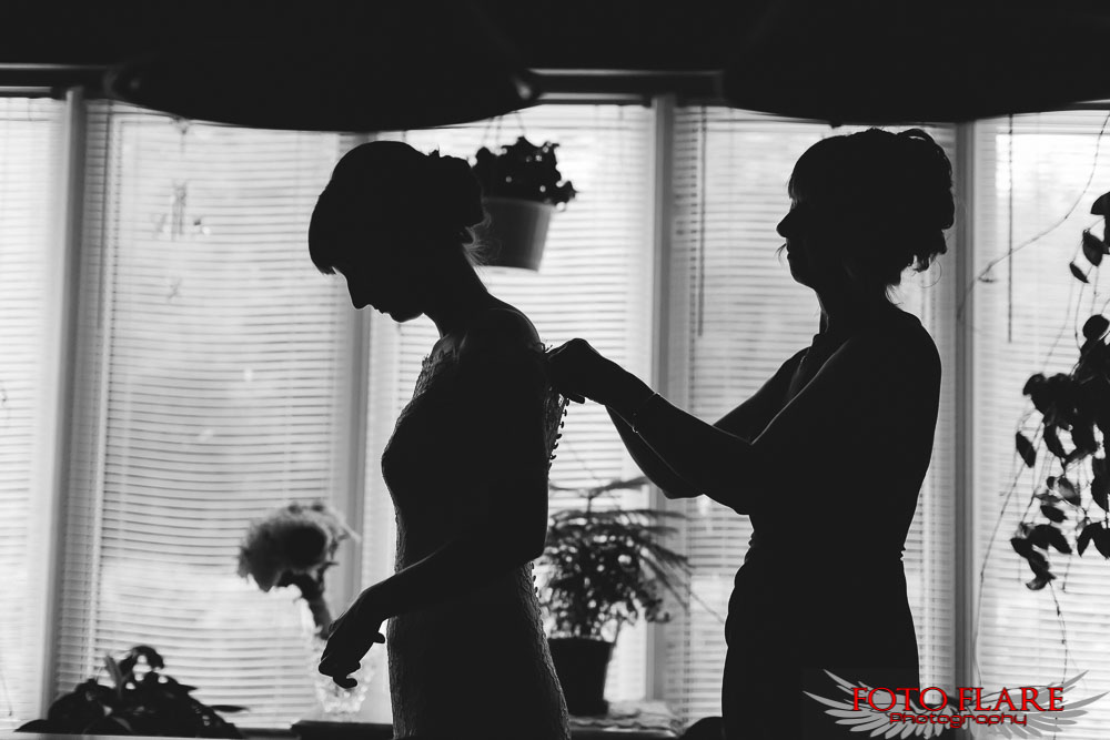 silhouette of the brides mother
