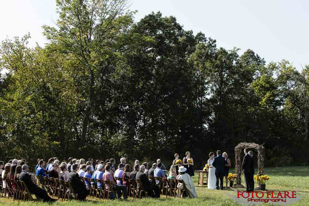 Outdoor country wedding ceremony