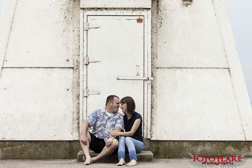 Engagement photo at the light house in Port Dover