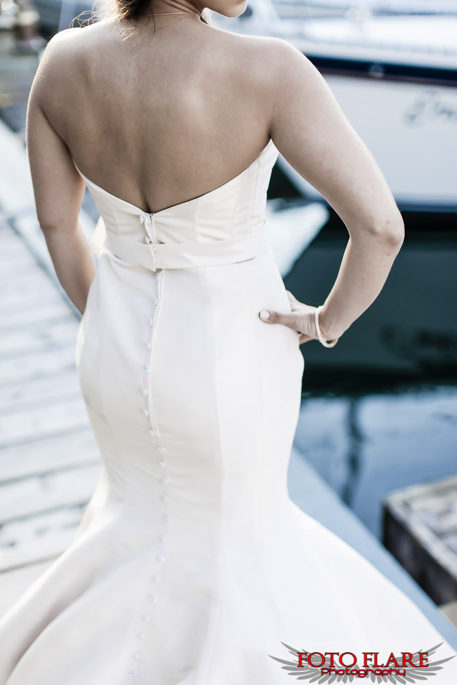 Waistline and back of wedding dress