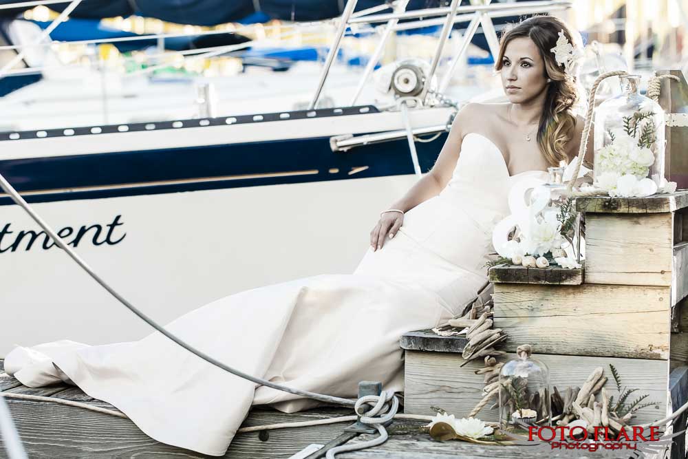 Bride and marine décor