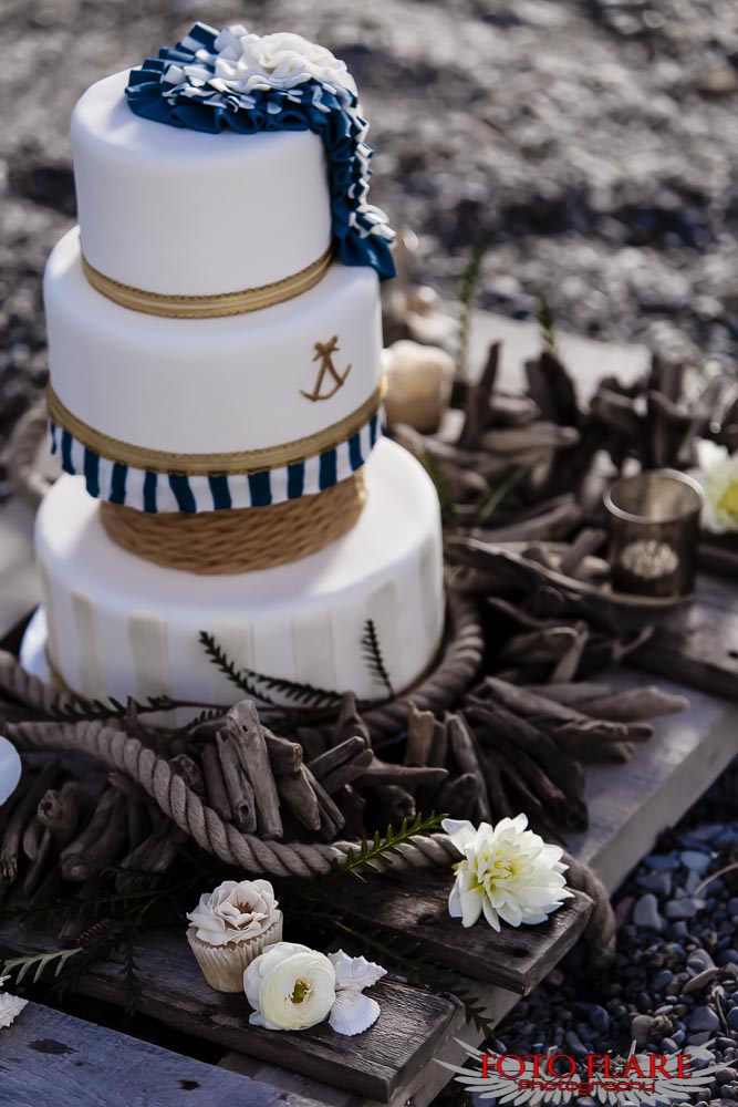 Nautical themed wedding cake