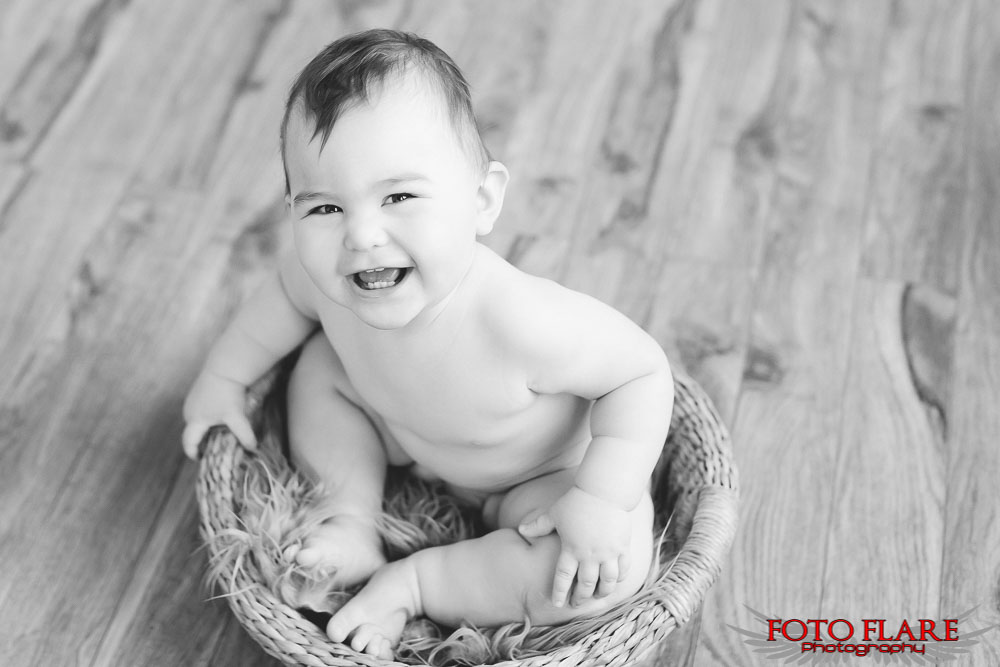 Toddler in a basket