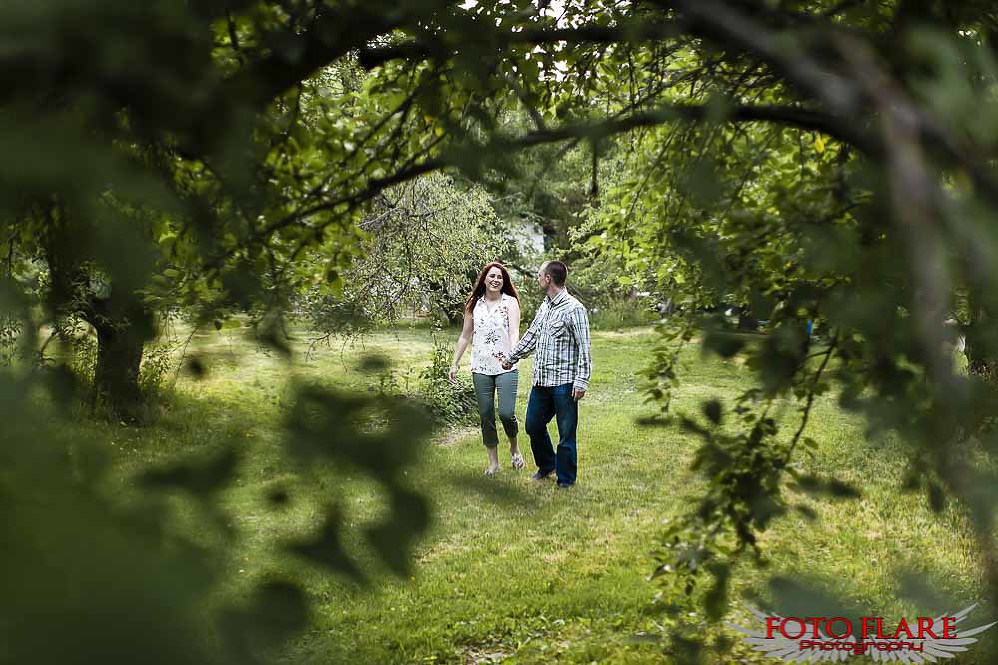 Walking in a field