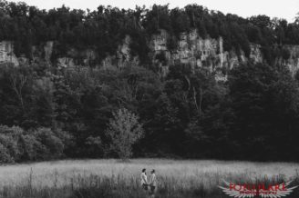 Engagement photo with Niagara Escarpment