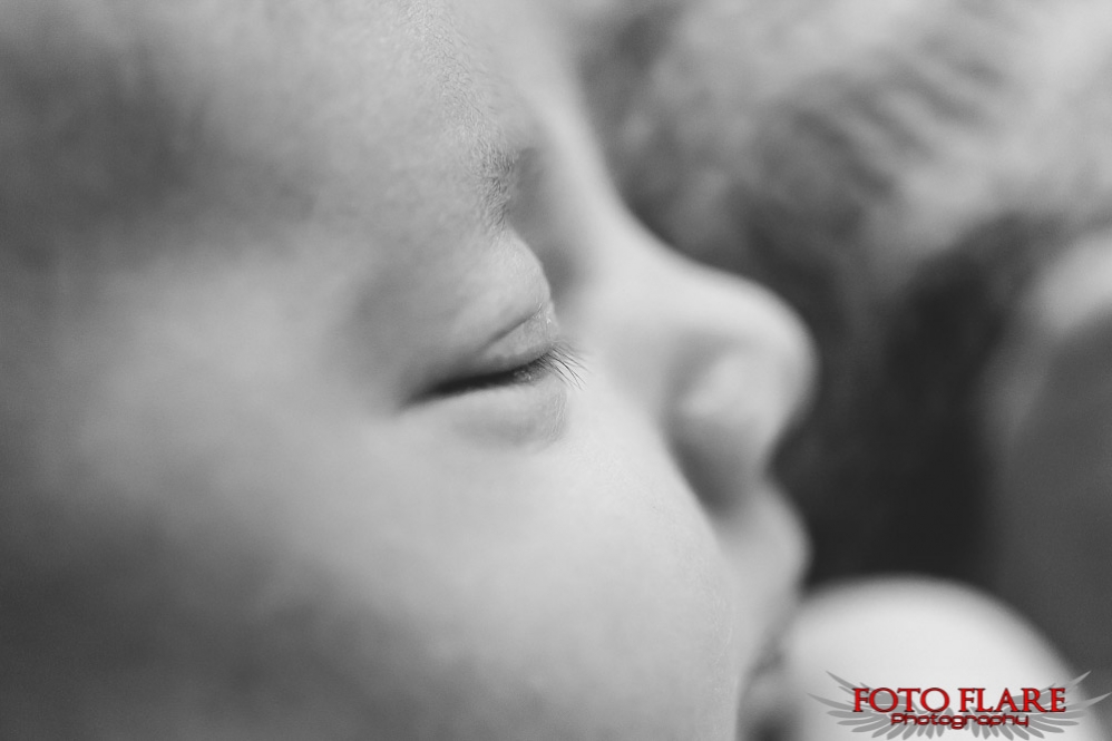 B&W photo of baby eye lashes