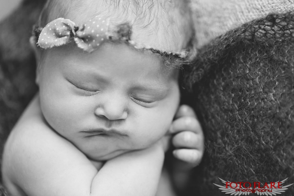 B&W baby portrait