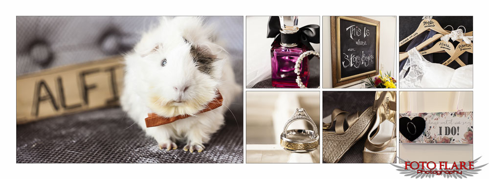 Brides guinea pig, perfume and ring 