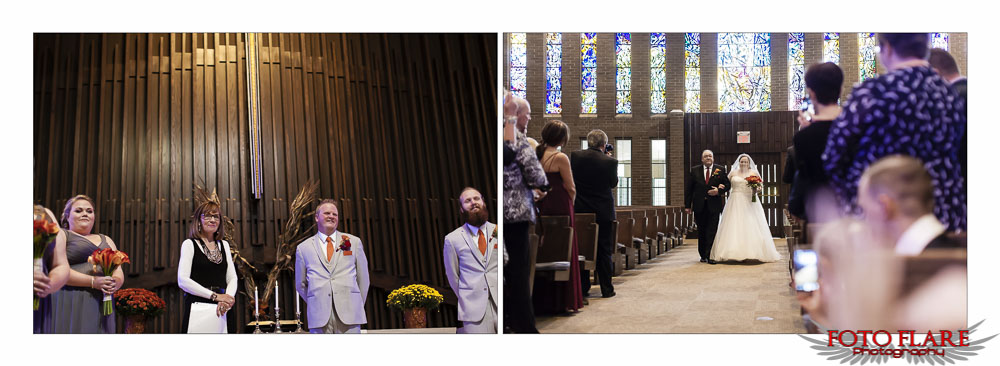 Bride walking to the alter and grooms reaction