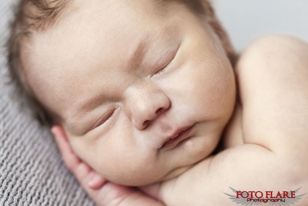 Close up portrait of a sleeping newborn