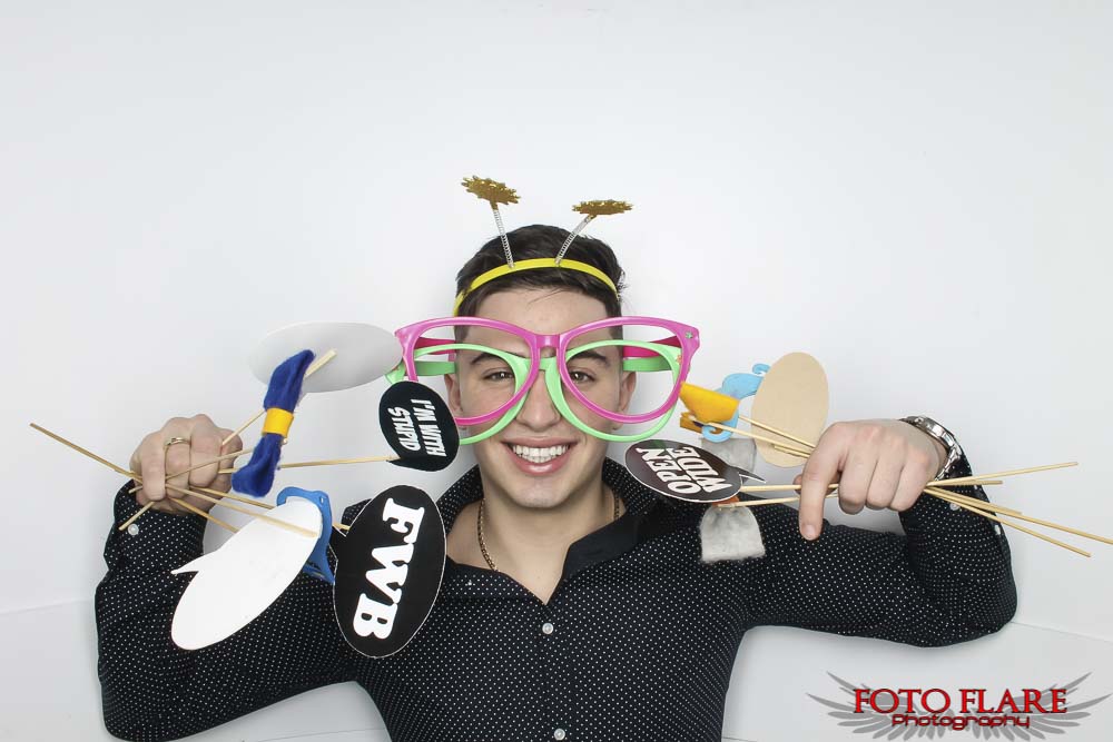 Using all the props in our photo booth