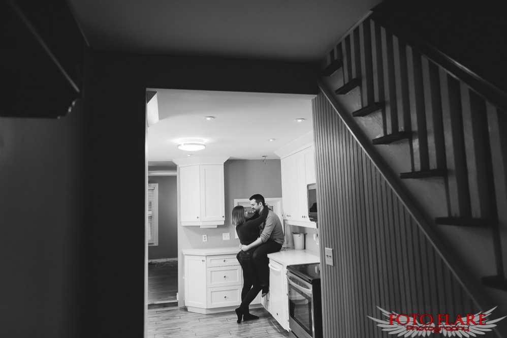 Kitchen engagement photo