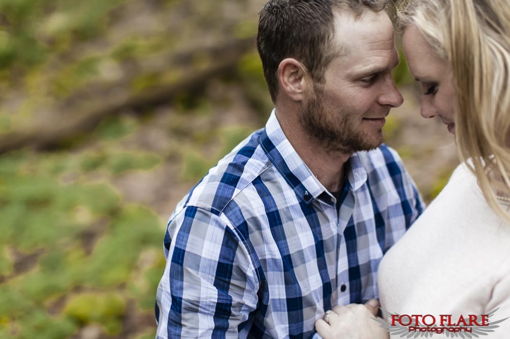 engagement photos at waterfall