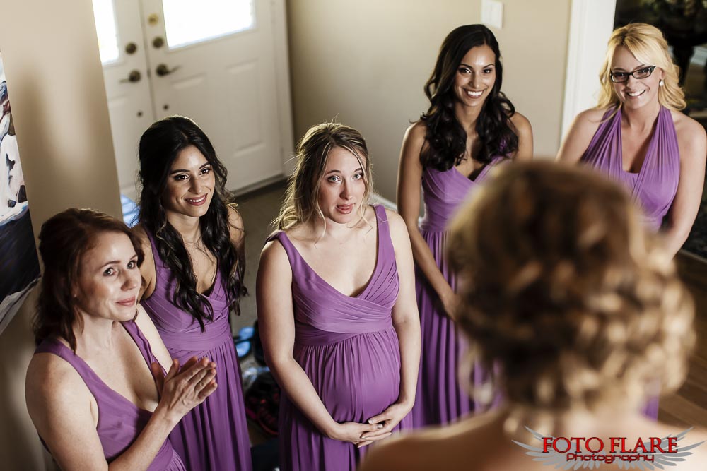 First time bridesmaids see the bride