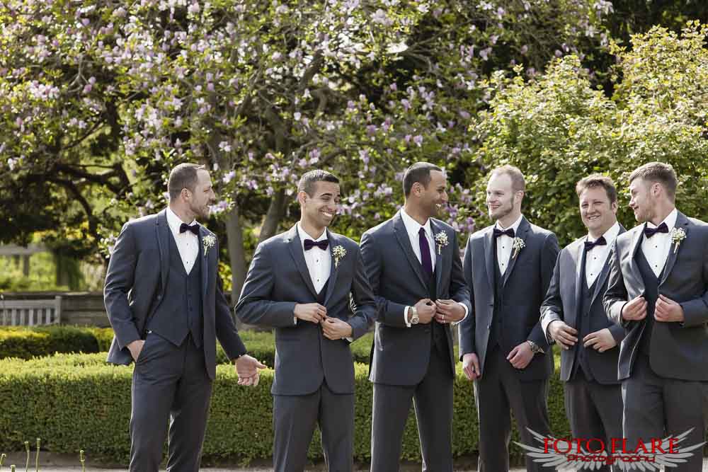 The groom with the groomsmen