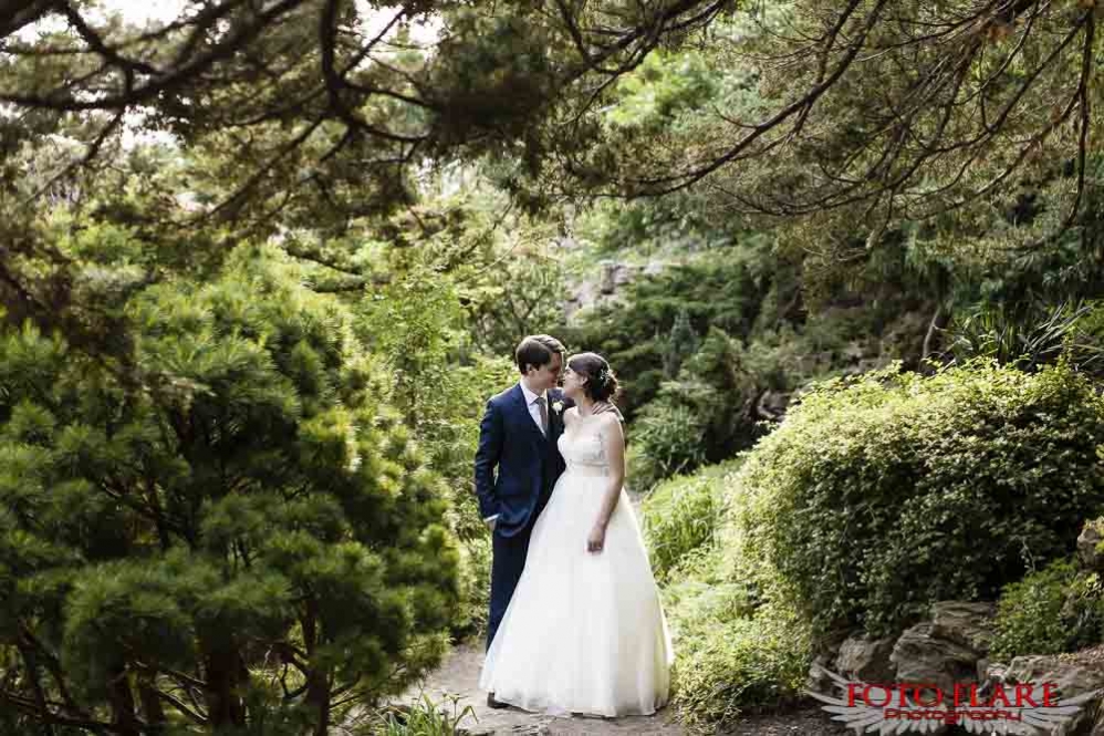 Wedding pictures in the RBG rock garden