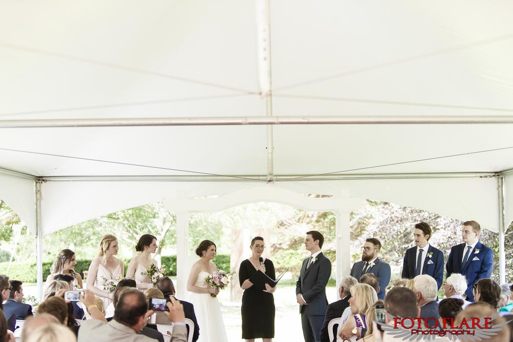 Wedding ceremony in the rose garden RBG