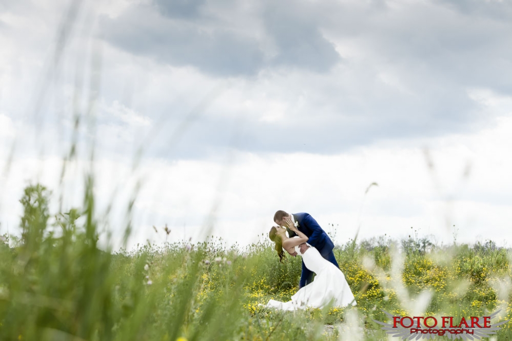 Wedding couple dipping