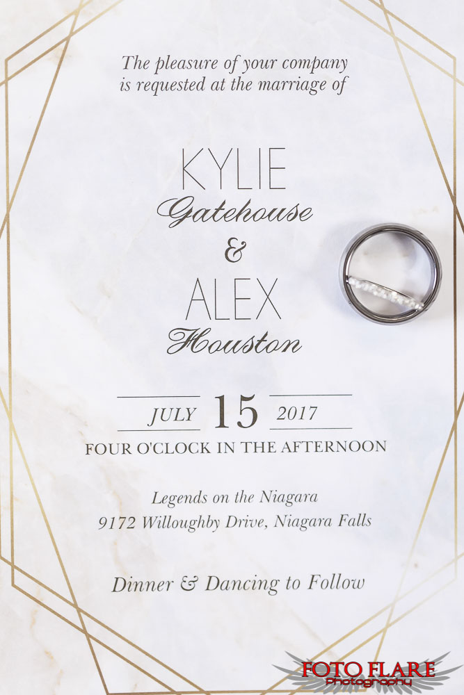 wedding invitation and rings