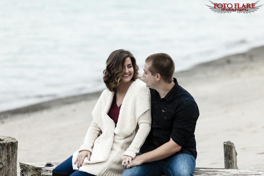 Engagement at the beach in Hamilton